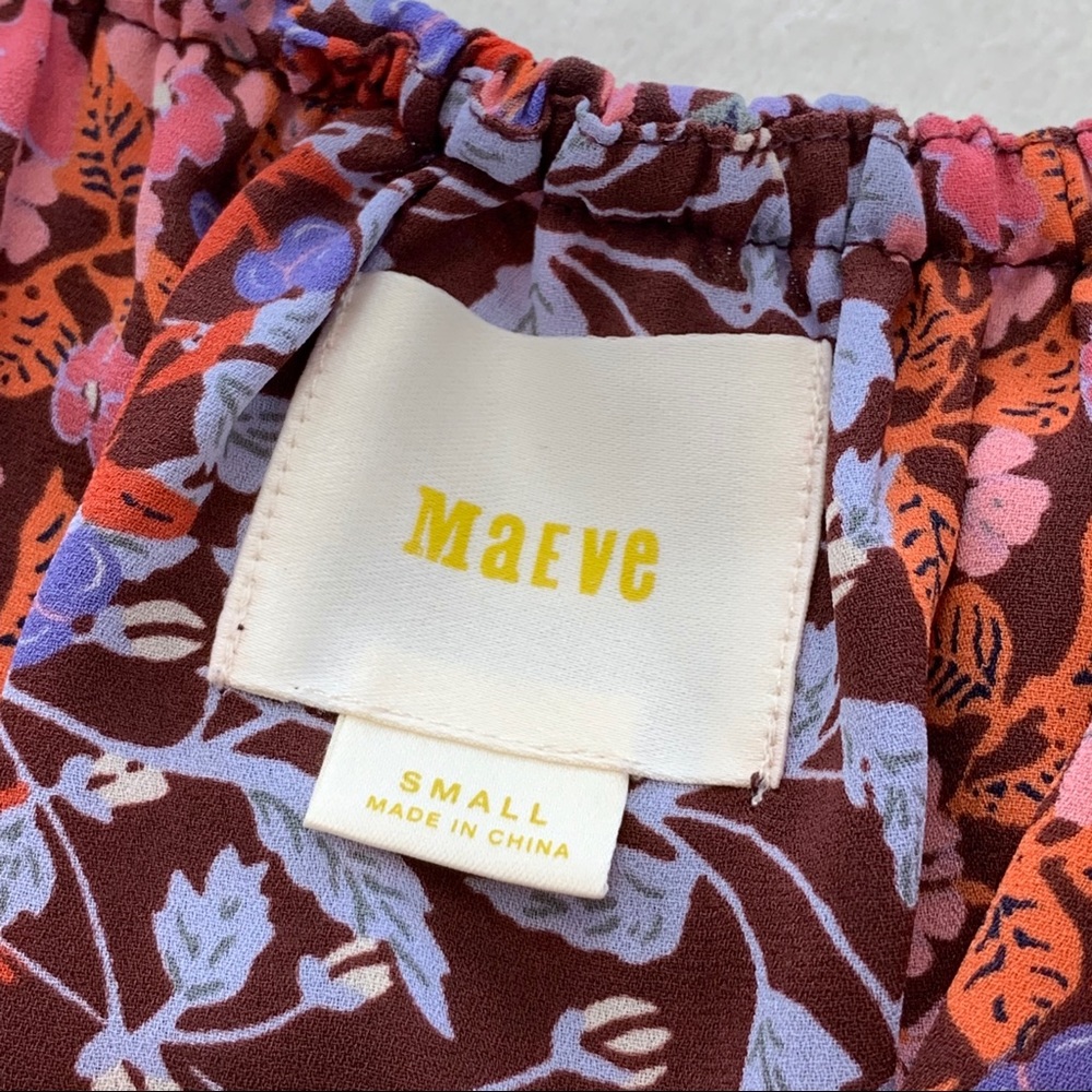 Maeve Floral Print Off The Shoulder Top Size S - Picture 6 of 8